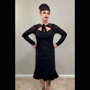 KillStar NWOT Cobweb Dress Black Pinup Goth Witch Bodycon Stretch Morticia XL